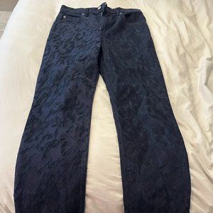 Levi's Leggy Slim Jeans, size 27, dark wash leopard print